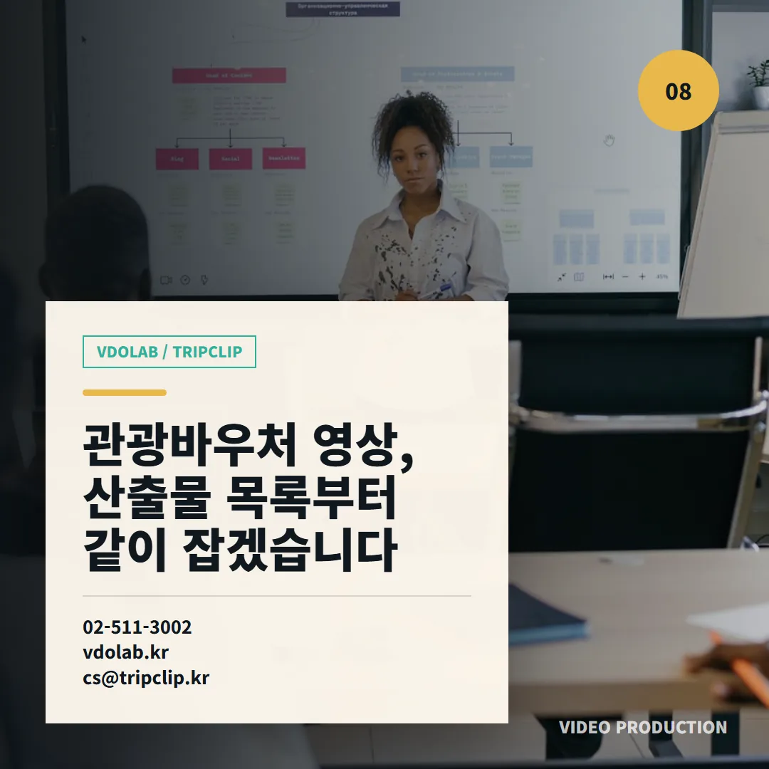 관광바우처 영상 제작 문의는 VDOLAB.KR, cs@tripclip.kr로 받으며 산출물 목록부터 함께 잡아드립니다.